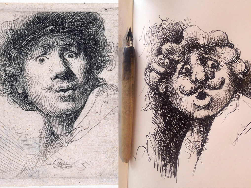  15th August 2018 - Rembrandt self-portrait etching 1630